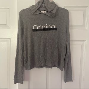 Rose + Vine “original” lightweight cropped long sleeve hoodie Sweater Top